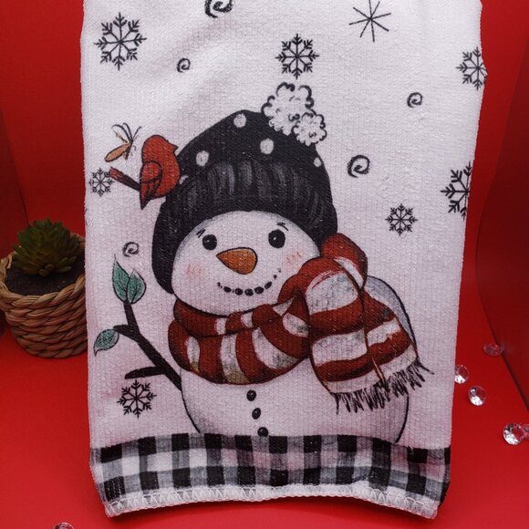 Christmas Cute Snowman With Snowflakes - Picture 1 of 2